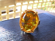 Large Topaz Crystal Ring   NEW